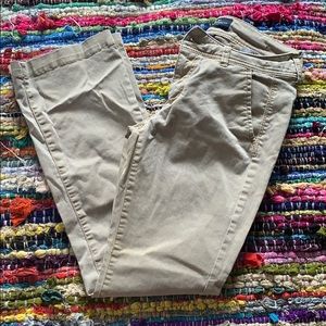 AEO tan khaki kick boot pants